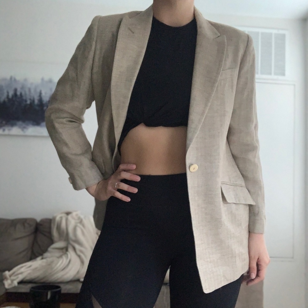 Vintage Tan Blazer (linen)